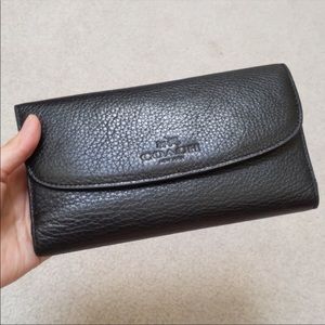 Coach Pebble Leather Checkbook/Wallet Rare EUC!